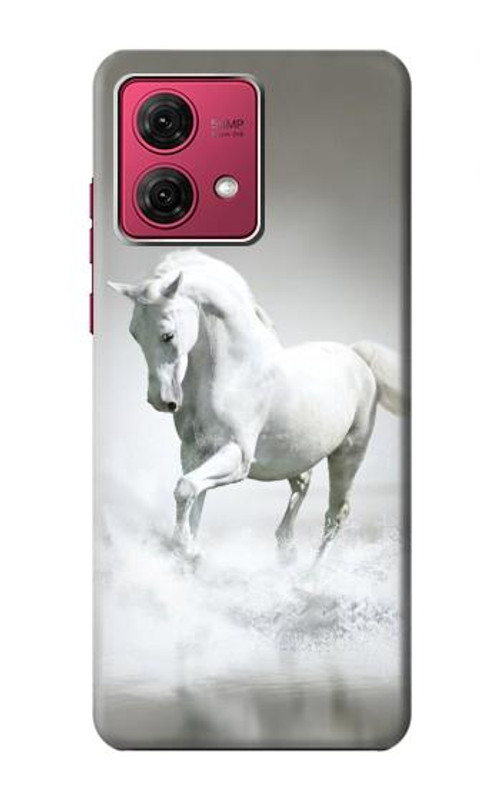 S0932 White Horse Case Cover Custodia per Motorola Moto G84