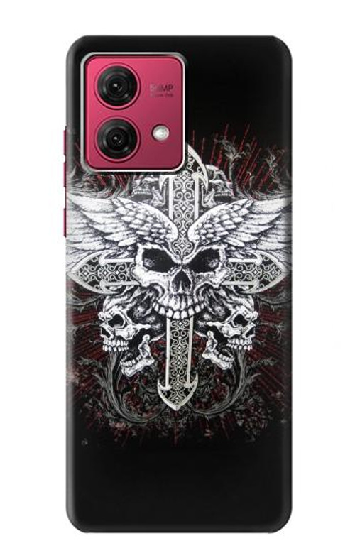 S1434 Skull Wing Tattoo Biker Case Cover Custodia per Motorola Moto G84