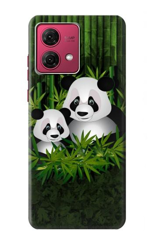 S2441 Panda Family Bamboo Forest Case Cover Custodia per Motorola Moto G84