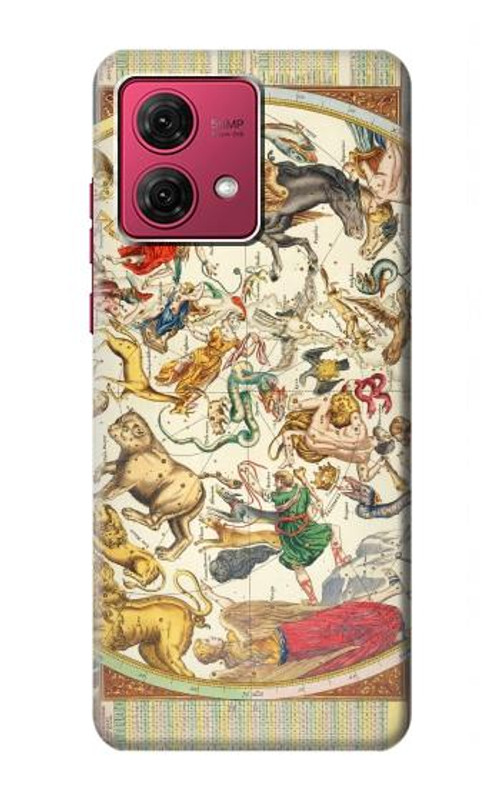S3145 Antique Constellation Star Sky Map Case Cover Custodia per Motorola Moto G84