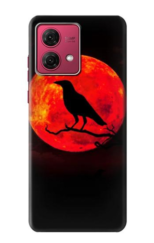 S3328 Crow Red Moon Case Cover Custodia per Motorola Moto G84