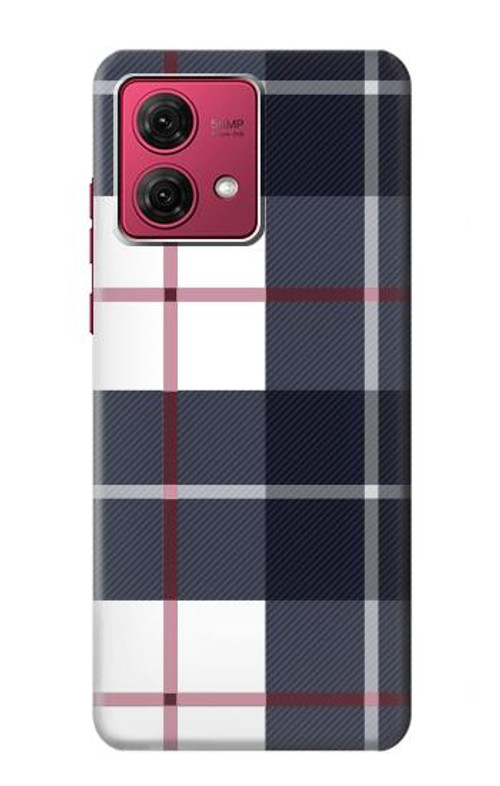 S3452 Plaid Fabric Pattern Case Cover Custodia per Motorola Moto G84