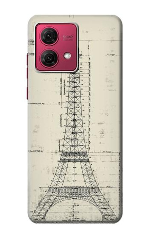 S3474 Eiffel Architectural Drawing Case Cover Custodia per Motorola Moto G84
