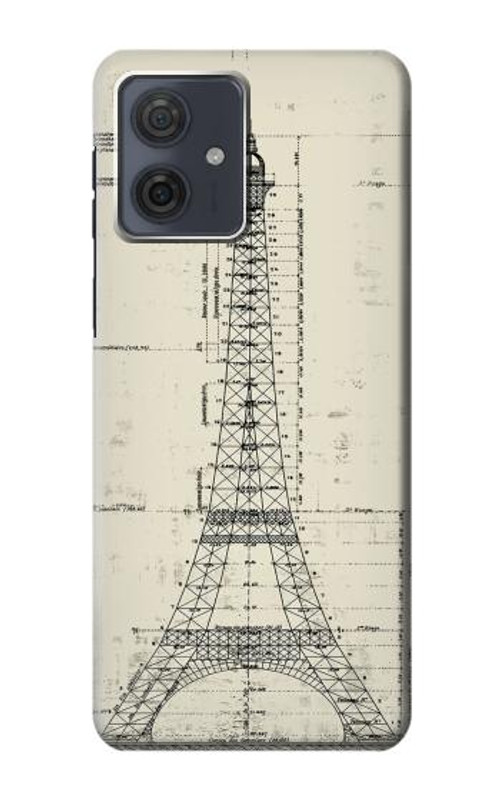 S3474 Eiffel Architectural Drawing Case Cover Custodia per Motorola Moto G54