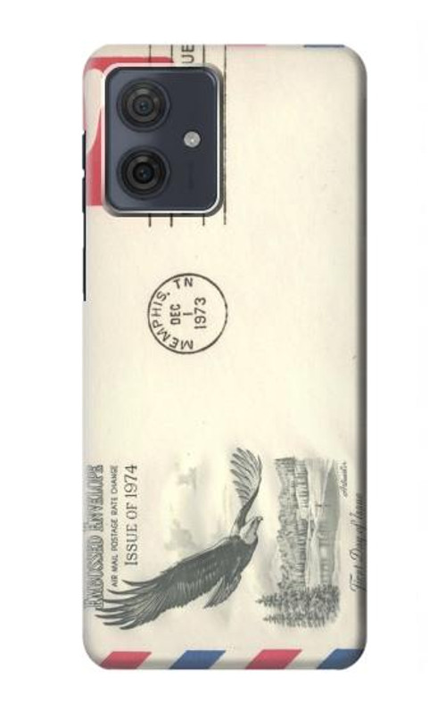S3551 Vintage Airmail Envelope Art Case Cover Custodia per Motorola Moto G54