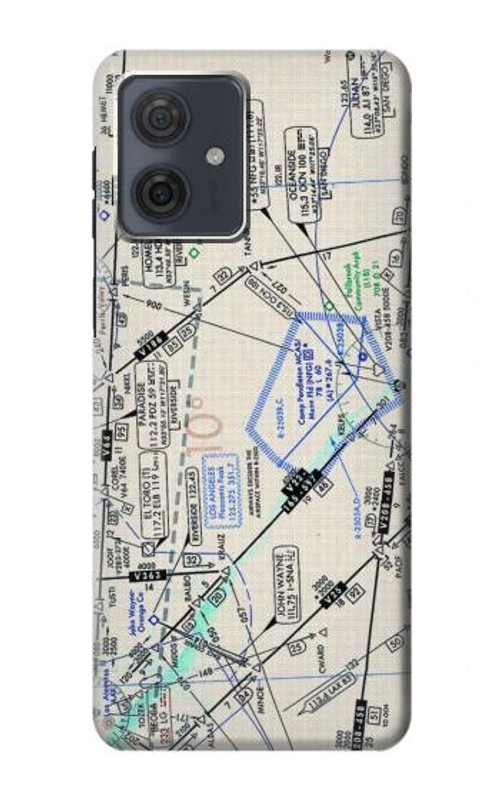 S3882 Flying Enroute Chart Case Cover Custodia per Motorola Moto G54