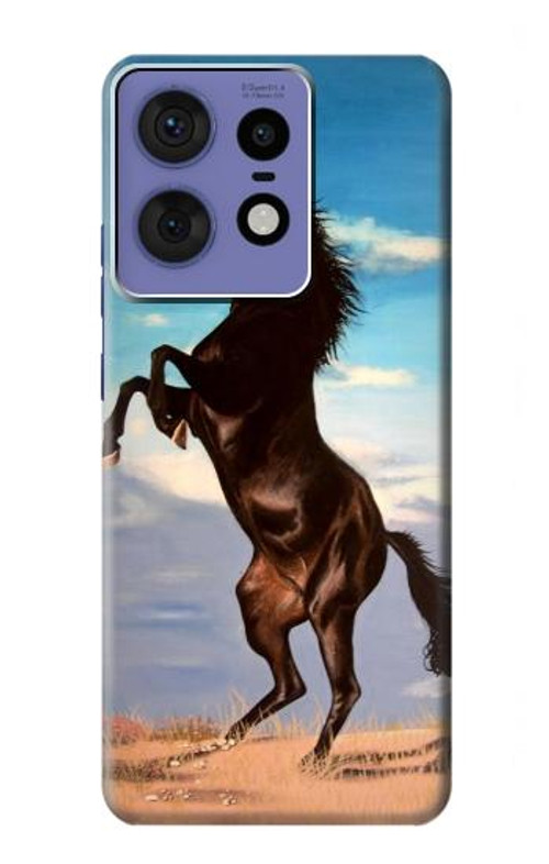 S0934 Wild Black Horse Case Cover Custodia per Motorola Edge 50 Pro