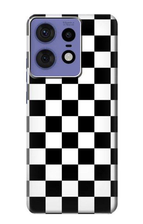 S1611 Black and White Check Chess Board Case Cover Custodia per Motorola Edge 50 Pro