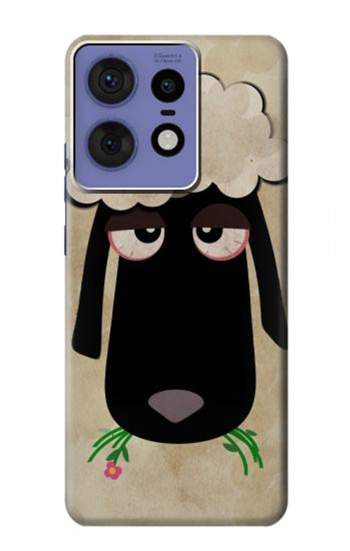 S2826 Cute Cartoon Unsleep Black Sheep Case Cover Custodia per Motorola Edge 50 Pro S2826 Cute Cartoon Unsleep Black Sheep Case Cover Custodia per Motorola Edge 50 Pro