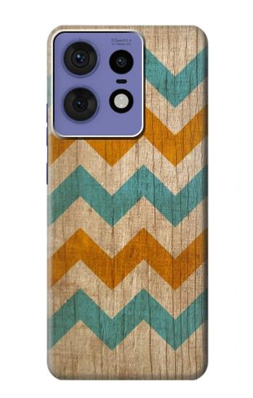 S3033 Vintage Wood Chevron Graphic Printed Case Cover Custodia per Motorola Edge 50 Pro