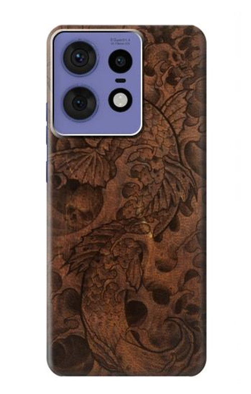 S3405 Fish Tattoo Leather Graphic Print Case Cover Custodia per Motorola Edge 50 Pro