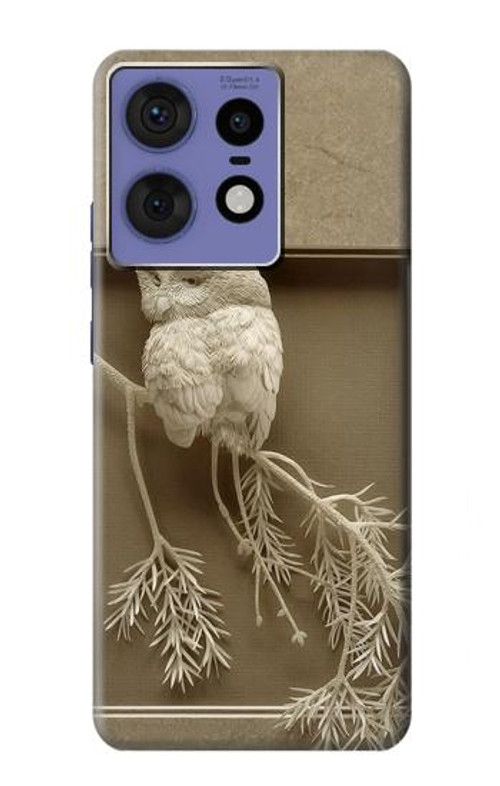 S1386 Paper Sculpture Owl Case Cover Custodia per Motorola Edge 50 Fusion