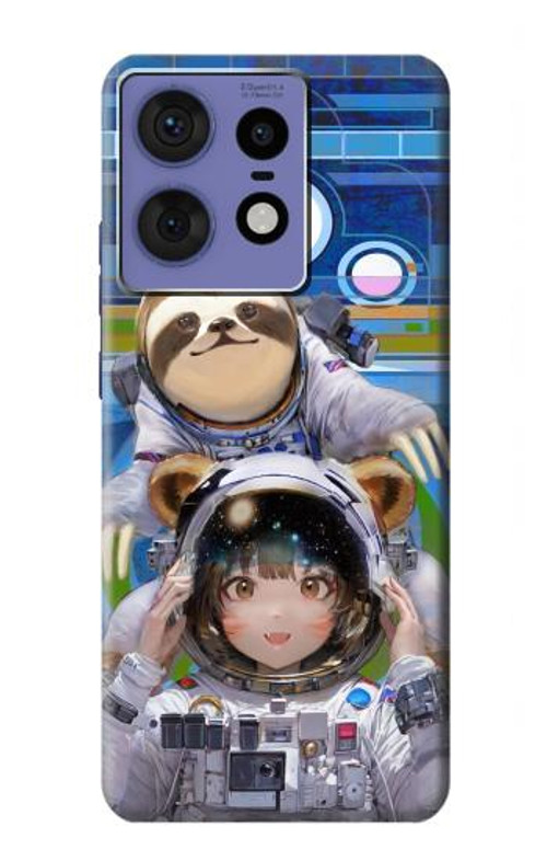 S3915 Raccoon Girl Baby Sloth Astronaut Suit Case Cover Custodia per Motorola Edge 50 Fusion
