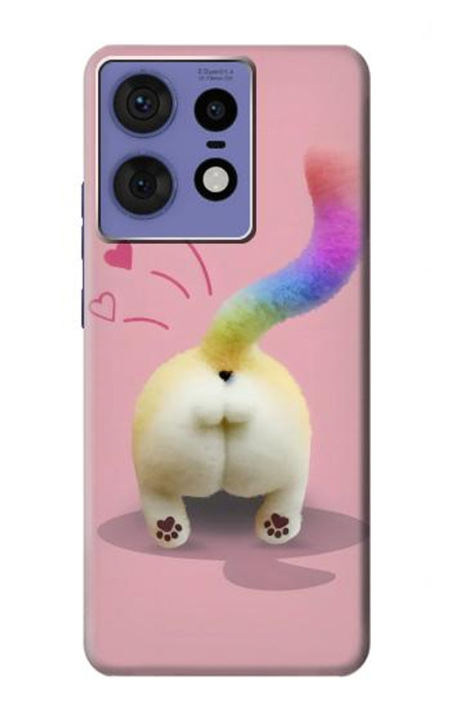 S3923 Cat Bottom Rainbow Tail Case Cover Custodia per Motorola Edge 50 Fusion
