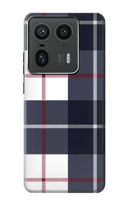 S3452 Plaid Fabric Pattern Case Cover Custodia per Motorola Edge 50 Ultra