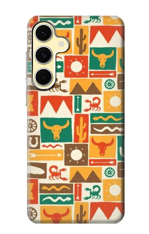 S1873 Western Pattern Case Cover Custodia per Samsung Galaxy S24 FE