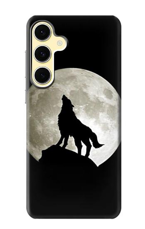 S1981 Wolf Howling at The Moon Case Cover Custodia per Samsung Galaxy S24 FE