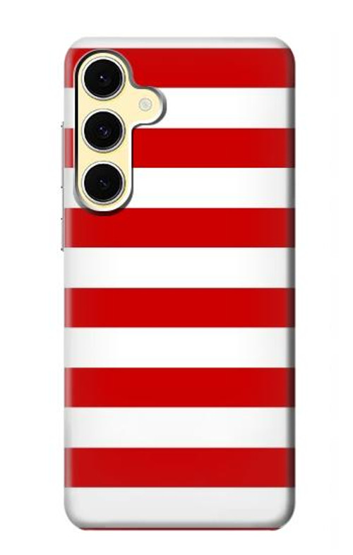 S2364 Red and White Striped Case Cover Custodia per Samsung Galaxy S24 FE