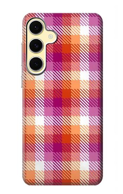 S3941 LGBT Lesbian Pride Flag Plaid Case Cover Custodia per Samsung Galaxy S24 FE