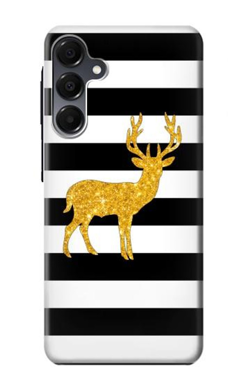 S2794 Black and White Striped Deer Gold Sparkles Case Cover Custodia per Samsung Galaxy A16 5G S2794 Black and White Striped Deer Gold Sparkles Case Cover Custodia per Samsung Galaxy A16 5G