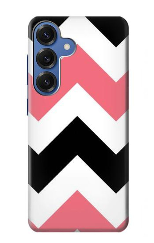 S1849 Pink Black Chevron Zigzag Case Cover Custodia per Samsung Galaxy S25