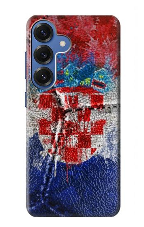 S3313 Croatia Flag Vintage Football Graphic Case Cover Custodia per Samsung Galaxy S25