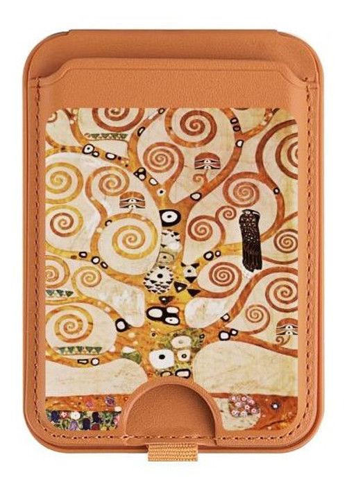 S2723 The Tree of Life Gustav Klimt Magnetic Card Holder Wallet Stand with MagSafe for iPhone 16 15 14 13 Pro Max