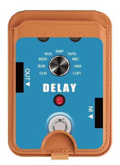 S3962 Guitar Analog Delay Graphic Magnetic Card Holder Wallet Stand with MagSafe for iPhone 16 15 14 13 Pro Max
