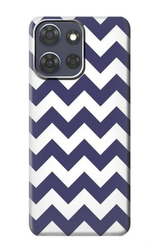 S2345 Navy Blue Shavron Zig Zag Pattern Case Cover Custodia per Motorola Moto G Power (2025)