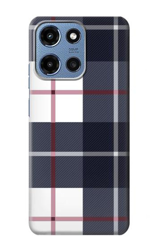 S3452 Plaid Fabric Pattern Case Cover Custodia per Motorola Moto G 5G (2025)