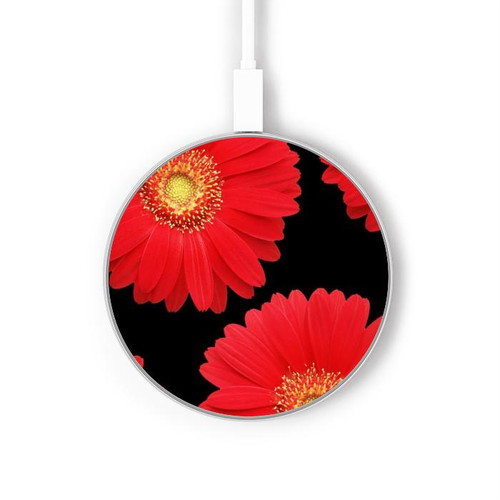 S2478 Red Daisy flower Caricabatterie wireless da 15W, tipo C, per iPhone e Android, con luce LED S2478 Red Daisy flower Caricabatterie wireless da 15W, tipo C, per iPhone e Android, con luce LED