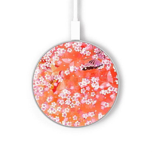 S2543 Japanese Kimono Style Flower Pattern Caricabatterie wireless da 15W, tipo C, per iPhone e Android, con luce LED S2543 Japanese Kimono Style Flower Pattern Caricabatterie wireless da 15W, tipo C, per iPhone e Android, con luce LED
