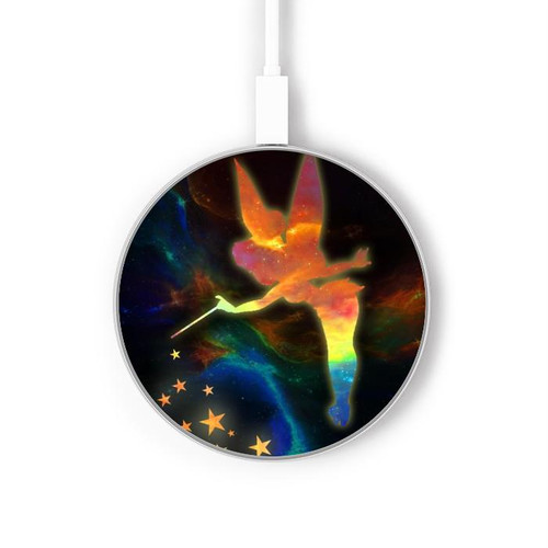 S2583 Tinkerbell Magic Sparkle Caricabatterie wireless da 15W, tipo C, per iPhone e Android, con luce LED