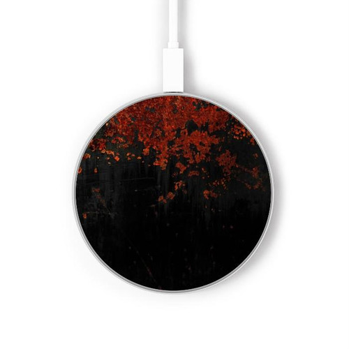 S3071 Rusted Metal Texture Graphic Caricabatterie wireless da 15W, tipo C, per iPhone e Android, con luce LED