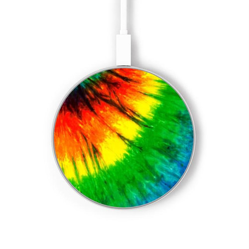 S3422 Tie Dye Caricabatterie wireless da 15W, tipo C, per iPhone e Android, con luce LED