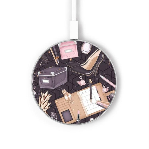 S3448 Fashion Caricabatterie wireless da 15W, tipo C, per iPhone e Android, con luce LED
