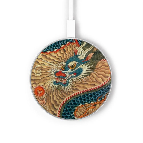 S3541 Dragon Cloud Painting Caricabatterie wireless da 15W, tipo C, per iPhone e Android, con luce LED