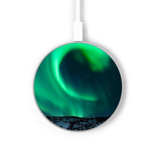 S3667 Aurora Northern Light Caricabatterie wireless da 15W, tipo C, per iPhone e Android, con luce LED