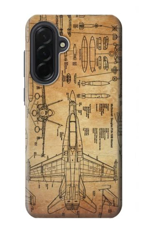 S3868 Aircraft Blueprint Old Paper Case Cover Custodia per Samsung Galaxy A36