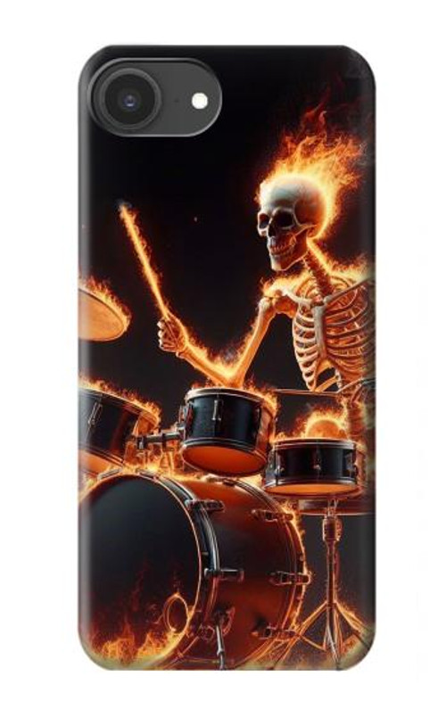 S3985 Fire Skull Drummer Case Cover Custodia per iPhone 16e