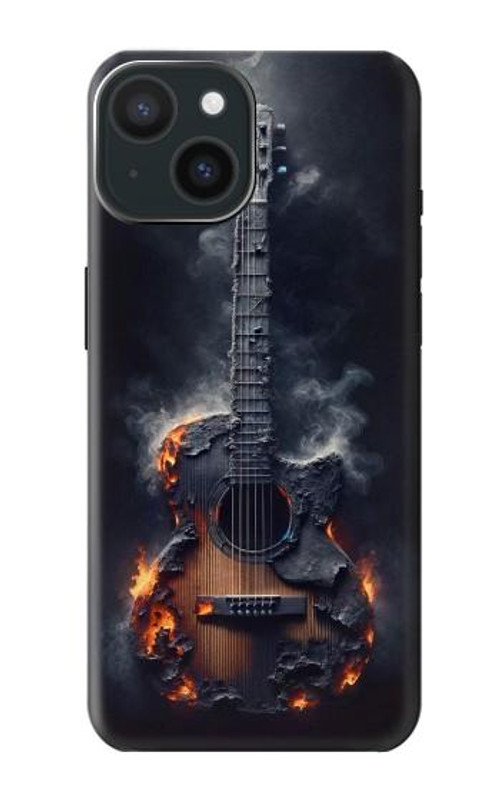 S3972 Burned Acoustic Guitar Graphic Case Cover Custodia per iPhone 15