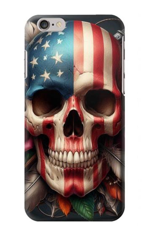 S4015 Skull American Flag Case Cover Custodia per iPhone 6 6S