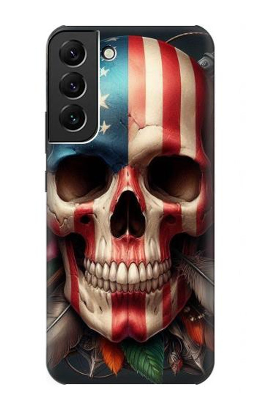 S4015 Skull American Flag Case Cover Custodia per Samsung Galaxy S22 Plus S4015 Skull American Flag Case Cover Custodia per Samsung Galaxy S22 Plus