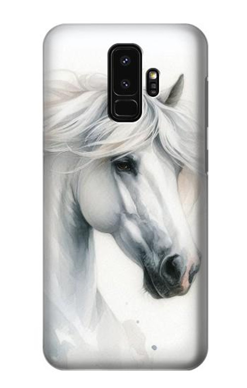 S4025 White Horse Painting Case Cover Custodia per Samsung Galaxy S9 Plus