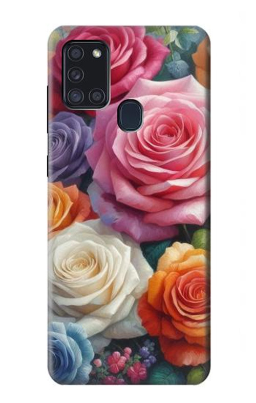 S3975 Colorful Roses Painting Case Cover Custodia per Samsung Galaxy A21s