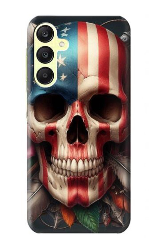 S4015 Skull American Flag Case Cover Custodia per Samsung Galaxy A25 5G