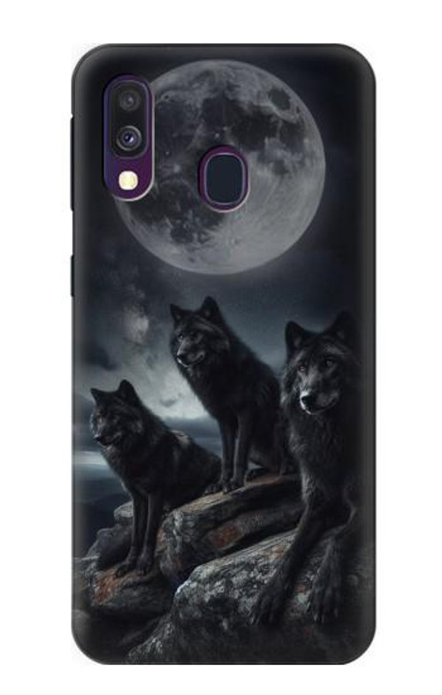 S3970 Black Wolf Full Moon Case Cover Custodia per Samsung Galaxy A40 S3970 Black Wolf Full Moon Case Cover Custodia per Samsung Galaxy A40