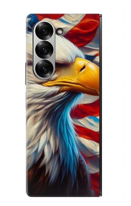 S3967 Bald Eagle American Flag Case Cover Custodia per Samsung Galaxy Z Fold 6