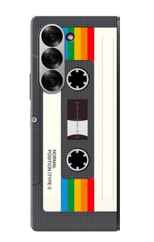 S4023 Vintage Rainbow Compact Cassette Case Cover Custodia per Samsung Galaxy Z Fold 6