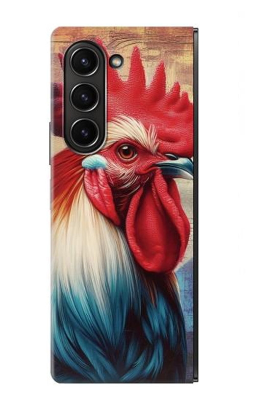 S3987 French Rooster Case Cover Custodia per Samsung Galaxy Z Fold 5